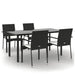 Set mobilier de grădină cu perne, 5 piese, negru, poliratan - WALTI WALTI