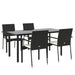 Set mobilier de grădină cu perne, 5 piese, negru, poliratan - WALTI WALTI