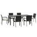 Set mobilier de grădină cu perne, 7 piese, negru, poliratan - WALTI WALTI