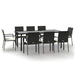 Set mobilier de grădină cu perne, 9 piese, negru, poliratan - WALTI WALTI