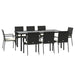 Set mobilier de grădină cu perne, 9 piese, negru, poliratan - WALTI WALTI