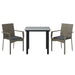 Set mobilier de grădină cu perne, 3 piese, negru/gri, poliratan - WALTI WALTI