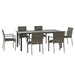Set mobilier de grădină cu perne, 7 piese, negru/gri, poliratan - WALTI WALTI