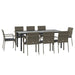 Set mobilier de grădină cu perne, 9 piese, negru/gri, poliratan - WALTI WALTI