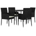 Set mobilier de grădină cu perne, 5 piese, negru, poliratan - WALTI WALTI