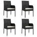 Set mobilier de grădină cu perne, 5 piese, negru, poliratan - WALTI WALTI