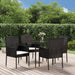 Set mobilier de grădină cu perne, 5 piese, negru, poliratan - WALTI WALTI