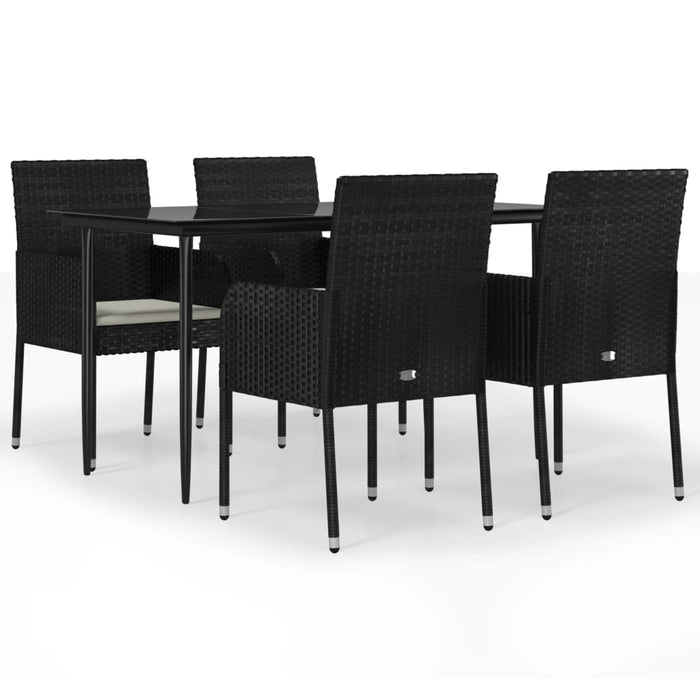 Set mobilier de grădină cu perne, 5 piese, negru, poliratan - WALTI WALTI