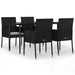 Set mobilier de grădină cu perne, 5 piese, negru, poliratan - WALTI WALTI