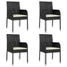 Set mobilier de grădină cu perne, 5 piese, negru, poliratan - WALTI WALTI