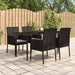 Set mobilier de grădină cu perne, 5 piese, negru, poliratan - WALTI WALTI