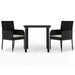 Set mobilier de grădină cu perne, 3 piese, negru, poliratan - WALTI WALTI