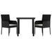 Set mobilier de grădină cu perne, 3 piese, negru, poliratan - WALTI WALTI