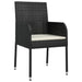 Set mobilier de grădină cu perne, 3 piese, negru, poliratan - WALTI WALTI