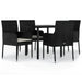 Set mobilier de grădină cu perne, 5 piese, negru, poliratan - WALTI WALTI