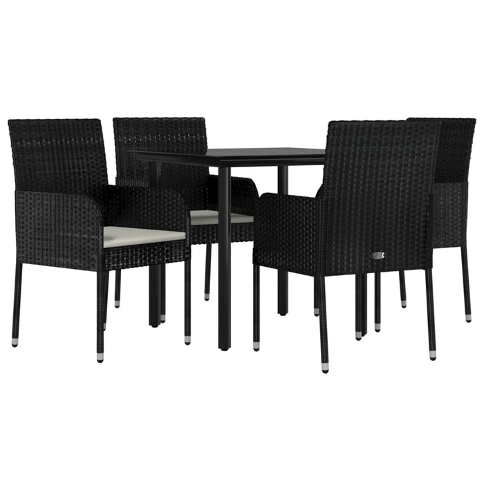 Set mobilier de grădină cu perne, 5 piese, negru, poliratan - WALTI WALTI