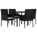 Set mobilier de grădină cu perne, 5 piese, negru, poliratan - WALTI WALTI