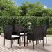 Set mobilier de grădină cu perne, 5 piese, negru, poliratan - WALTI WALTI