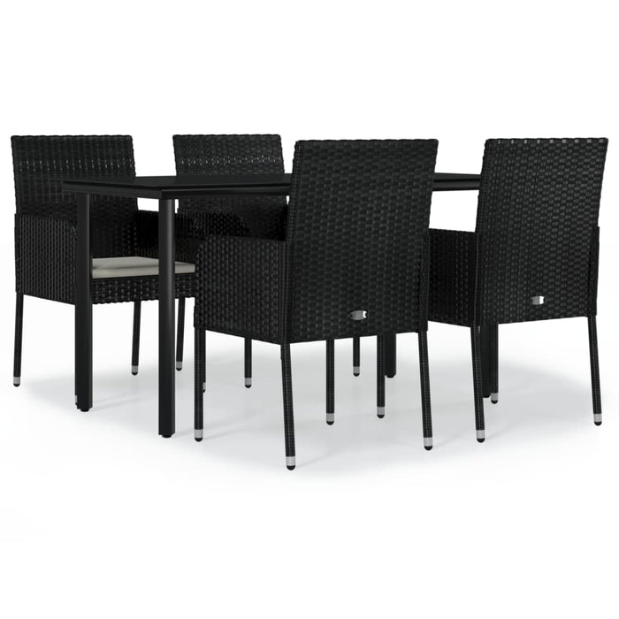 Set mobilier de grădină cu perne, 5 piese, negru, poliratan - WALTI WALTI