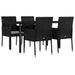 Set mobilier de grădină cu perne, 5 piese, negru, poliratan - WALTI WALTI