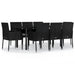 Set mobilier de grădină cu perne, 9 piese, negru, poliratan - WALTI WALTI
