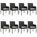 Set mobilier de grădină cu perne, 9 piese, negru, poliratan - WALTI WALTI