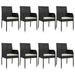 Set mobilier de grădină cu perne, 9 piese, negru, poliratan - WALTI WALTI