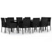 Set mobilier de exterior cu perne, 11 piese, negru, poliratan - WALTI WALTI