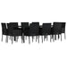 Set mobilier de exterior cu perne, 11 piese, negru, poliratan - WALTI WALTI