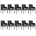 Set mobilier de exterior cu perne, 11 piese, negru, poliratan - WALTI WALTI