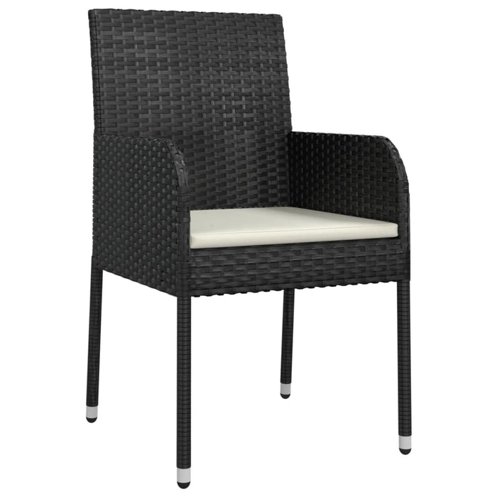 Set mobilier de exterior cu perne, 11 piese, negru, poliratan - WALTI WALTI