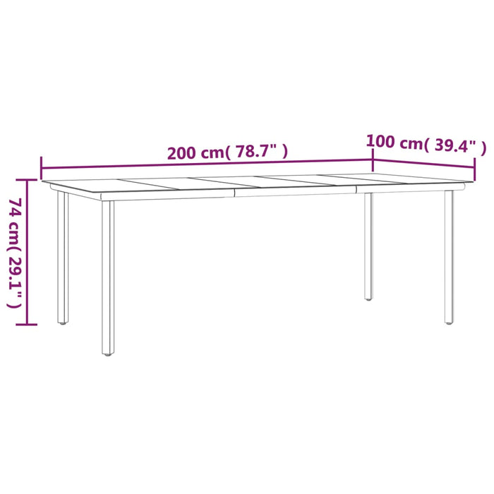 Set mobilier de exterior cu perne, 11 piese, negru, poliratan - WALTI WALTI