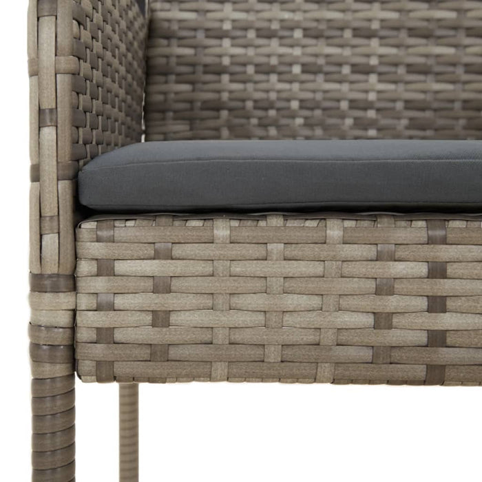 Set mobilier de grădină cu perne, 9 piese, negru/gri, poliratan WALTI