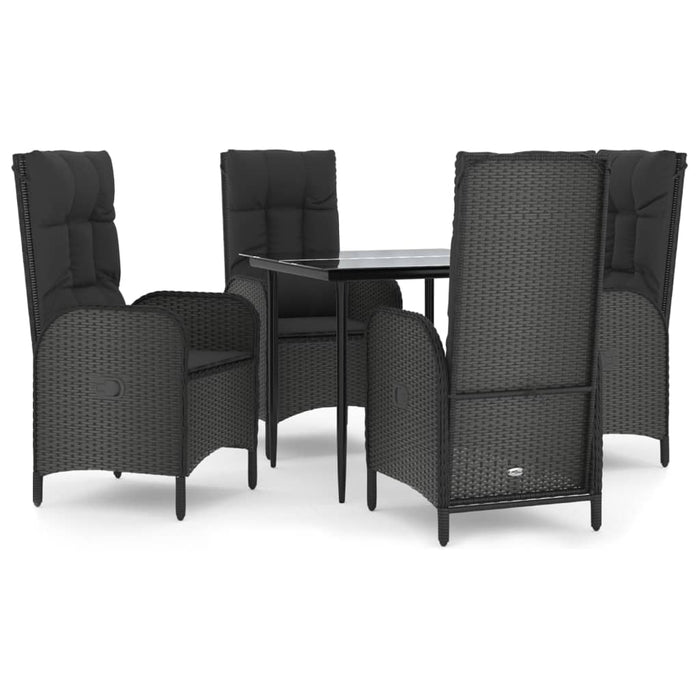 Set mobilier de grădină cu perne, 5 piese, negru, poliratan - WALTI WALTI