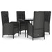 Set mobilier de grădină cu perne, 5 piese, negru, poliratan - WALTI WALTI