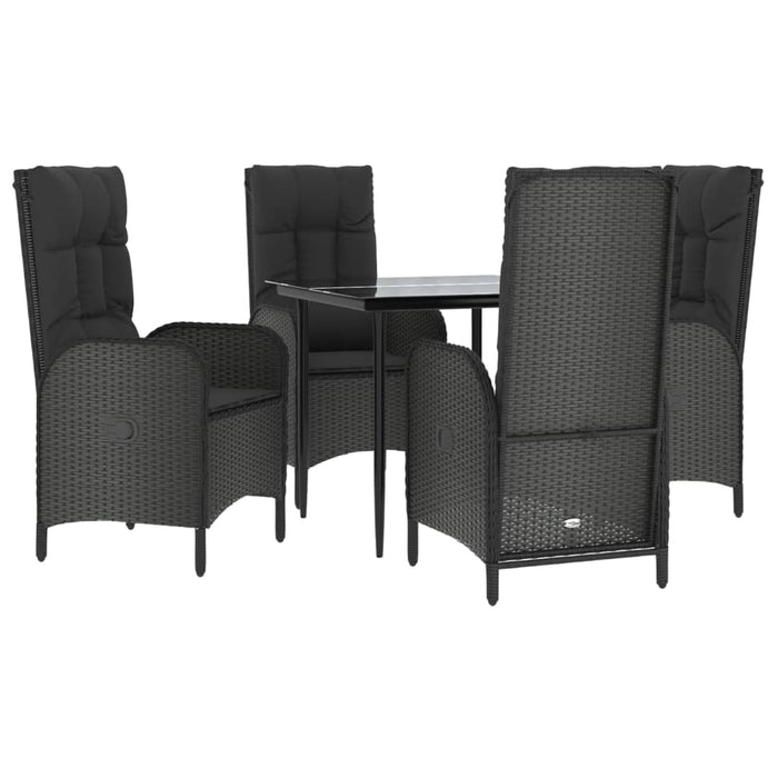 Set mobilier de grădină cu perne, 5 piese, negru, poliratan - WALTI WALTI