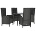 Set mobilier de grădină cu perne, 5 piese, negru, poliratan - WALTI WALTI
