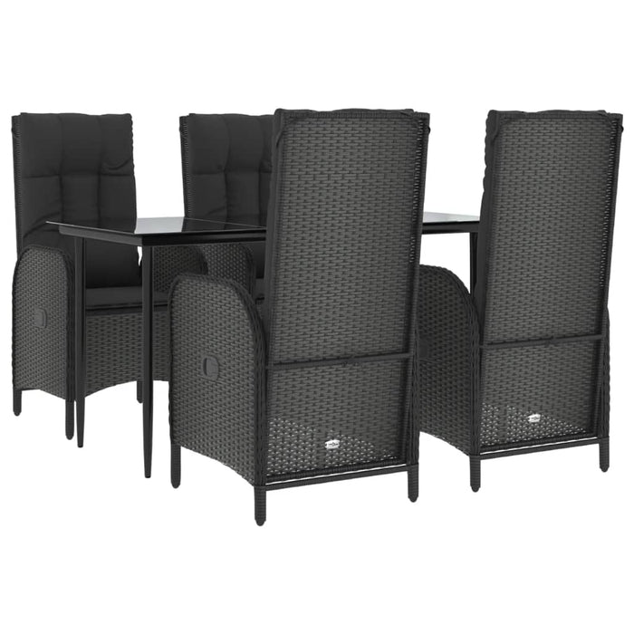 Set mobilier de grădină cu perne, 5 piese, negru, poliratan - WALTI WALTI