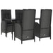 Set mobilier de grădină cu perne, 5 piese, negru, poliratan - WALTI WALTI