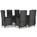 Set mobilier de grădină cu perne, 7 piese, negru, poliratan - WALTI WALTI