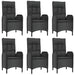 Set mobilier de grădină cu perne, 7 piese, negru, poliratan - WALTI WALTI