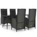 Set mobilier de grădină cu perne, 5 piese, negru, poliratan - WALTI WALTI