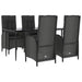 Set mobilier de grădină cu perne, 5 piese, negru, poliratan - WALTI WALTI