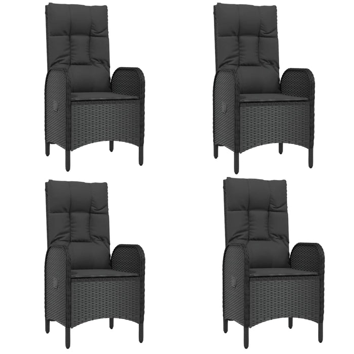 Set mobilier de grădină cu perne, 5 piese, negru, poliratan - WALTI WALTI