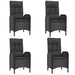 Set mobilier de grădină cu perne, 5 piese, negru, poliratan - WALTI WALTI
