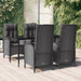Set mobilier de grădină cu perne, 5 piese, negru, poliratan - WALTI WALTI