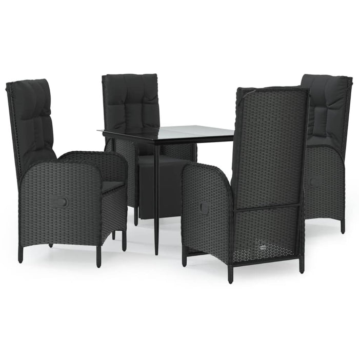 Set mobilier de grădină cu perne, 5 piese, negru, poliratan - WALTI WALTI