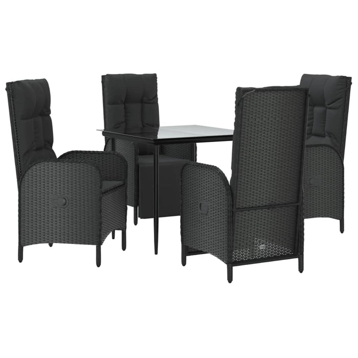 Set mobilier de grădină cu perne, 5 piese, negru, poliratan - WALTI WALTI