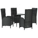 Set mobilier de grădină cu perne, 5 piese, negru, poliratan - WALTI WALTI