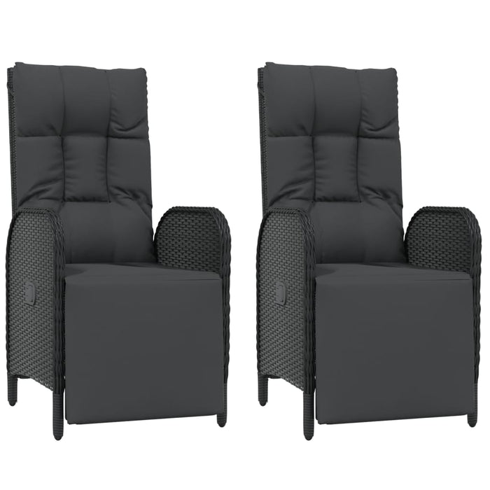 Set mobilier de grădină cu perne, 5 piese, negru, poliratan - WALTI WALTI